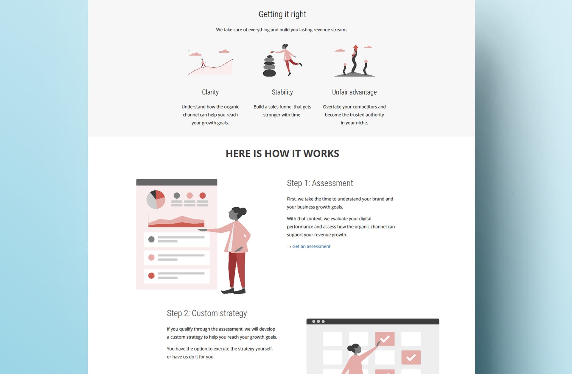 Homepage of Handmade SEO